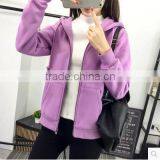 Fleece the Spring and Autumn Period and the Han Edition Loose Woman Thin Cardigan bf Leisure Joker Zipper 2017 New Tide Sport thumbnail-1