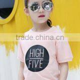 Fashion Custom High Five Word Printed Kids Round Neck Short Sleeve T Shirt OEM Service thumbnail-1