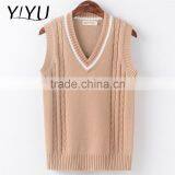 Winter Autumn Women Long Pattern Knit School Uniform Sweater Vest thumbnail-2
