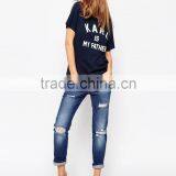High Quality Fashion Comfortable Knitted T-shirt Printing Personal Custom thumbnail-4