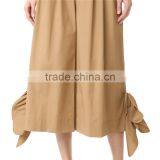 Puls Size Xxxl Polished Shirting Side Tie Khaki Cropped Pants thumbnail-2