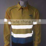 Hot Sale Custom Printed Polyester Safety hi Vis Micro Mesh Heat-applied Tape Reflective Polo Shirt thumbnail-3