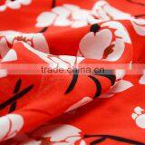 Wholesale Custom Long Sleeve Silk Blouse Printing Red Floral High-necked Daily Top for Ladies Summer Blouse thumbnail-3