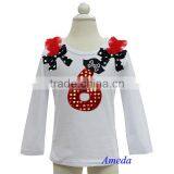 Pirate Hat Bling Red 6th Birthday White Long Sleeves Top 3M-7Y thumbnail-1