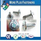 Made In Taiwan Diameter M3 to M12 Length 25mm to 300mm Hex Head Slot Recess Wafer Head Phil Recess Indent Self Drilling Screws thumbnail-5