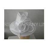 Fashionable White Dressy Church Lady Hat With Rose For Decoration Party thumbnail-1