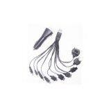 Car Charger and 10 in 1 USB Multi Charger Cable Adapter
