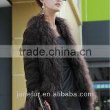 Ladies' Fashion Double Face Sheep Shearing Fur Coat (Fur Garment)