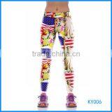 Wholesale high waist sublimation printed usa xxx sexy ladies leggings for sport