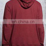 2017 OEM Factory Cotton Polyester High-Polish Zip-Front Distressed Men French Terry Hoodie thumbnail-2