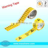 Maxsharer provide Yellow antistatic warning tape esd warning label