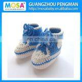 2014 New Fashion Crochet Baby Boy Blue and White Boots Lace Up Shoes thumbnail-2