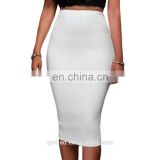 2016 latest fashion plain blank high waist back zipper bodycon sexy pencil skirt for women