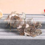 Wedding Party Leaves Headband With Rhinestone Gold Flower Head Piece Bride Vintage Hair Jewelry Accessories thumbnail-5