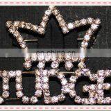 Rhinestone LETTER Pin Tiara Design Crystal Brooch thumbnail-1