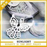 Butterfly Silver Metal Bookmark With Tassel for Wedding Favors thumbnail-1