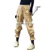 TWOTWINSTYLE Casual Trousers For Women High Waist Bandage Chain Eyelets Elastic Ankle Length thumbnail-1