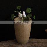 Modern Style Excellent Quality Glazed White Point Black Ceramic Flower Pots for Hall thumbnail-2