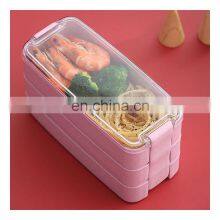 900Ml Healthy Material Lunch Box 3 Layer Wheat Straw Bento Lunch Box Set Wheat Straw Bento Boxes thumbnail-2