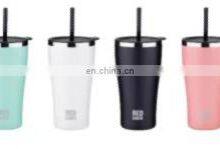 530ml Vacuum Insulated Water Mug With Straw Cup Double Wall Stainless Steel Customized Logo Insulated Coffee Cup W/lid thumbnail-4