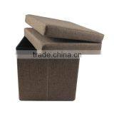 Contemporary Backrest Storage Stool Ottoman thumbnail-3