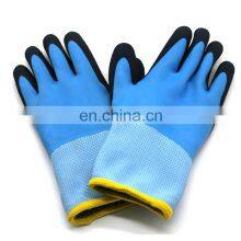 Double Layer Latex Coated Cold Weather Gloves Waterproof Thermal Work Gloves 13G Polyester Shell With 7G Soft Warm Lining thumbnail-5