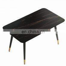 New Italian White Black Marble Rectangular Modern Luxury Designs Top Dining Room Tables Marble Dining Table thumbnail-5