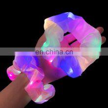 2020 New Arrival Girls LED Luminous Scrunchies Hairband Ponytail Holder Headwear Elastic Hair Bands Solid Color Hair Accessories thumbnail-4