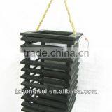 Hongwei Handmade Beautiful Wooden Lantern/Candle Lantern/Candle Holder With Hemp Rope Handle for Home&Garden Decor,Eco-Friendly thumbnail-1