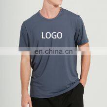 Quick Dry Sweat-wicking Plus Size Short Sleeve T-shirt Gym Fitness Men's Casual Gym Fitness Sports Wear Clothing Solid Basic Tee thumbnail-1