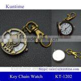 key chain skull watch retro bronzed metal suit pocket watch