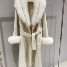2025 Autumn Winter Women's High-End Double-Faced Wool-Cashmere Coat - Mid-Length Slimming Jacket With Fox Fur Collar thumbnail-2