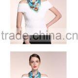100% Silk Jacquard Shawl, Triangle Neck Scarf thumbnail-6