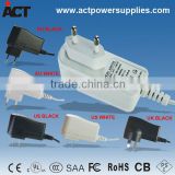 CE approved UL listed 12V 1A dc adapter with switch on DC cable