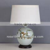 Small Ceramic Desk Lamp With Wood Base thumbnail-5
