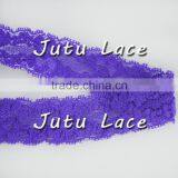 1" Elastic Lace Ribbon, Lace Elastic by the Yard - Purple