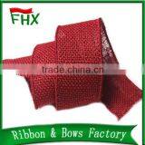 Red Color 2 Inch 3inch Large Size Decorating Wired Gold Edge Ribbon for Chair Bow Christmas Decorative Craft thumbnail-4