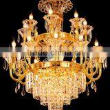 Modern Luxury Gold Wrought Iron Zinc Alloy Crystal Chandelier Lighting Pendant Light CZ5120/28 thumbnail-1