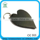 [factory direct] 8x8cm Cut Edge Heart Shape Slate Key Ring Item YSK-0808HG1A
