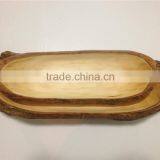 Handmade Natural Wood Cutlery Tableware Wood Plate Tableware Dishes For Restaurant thumbnail-2