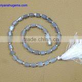 Gray Gem Handmade 6 x 10-8 x 12 mm Surface Roll Shape, 16 "chain Length 100% Natural Gem