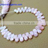 Pink Opal 5*7 mm 34 ct Handmade Faceted Pear 6" Strand Length Natural Gemstones