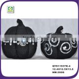 Newest design polyresin halloween black glister pumpkin
