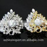 Beautiful Leaf Shape Marquise Bulk Bridal Crystal Rhinestone Brooch/handmade Rhinestone Brooch thumbnail-4