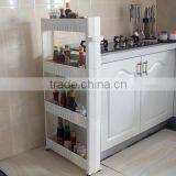 Wheeled 4 Layers Foldable Plastic Diy Gap Sundries Storage Shelf Handing Organizer Rack thumbnail-2