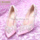 OW22 Beautiful Diamond Crystal Decor Evening High-heeled Party Wear Dress Shoes for Women thumbnail-4