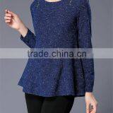 A-line Plus Size XXXL Fashion Cutting Blouse Design for Fat Women Tops thumbnail-2