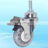 Transparent PU Threaded Brake Medical Casters thumbnail-1