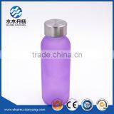 Fancy 300ml Cylinder Frosted Glass Drinking Bottle
