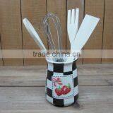 New Strawberry Emboss Ceramic Kitchen Tools Holder With Tools thumbnail-1